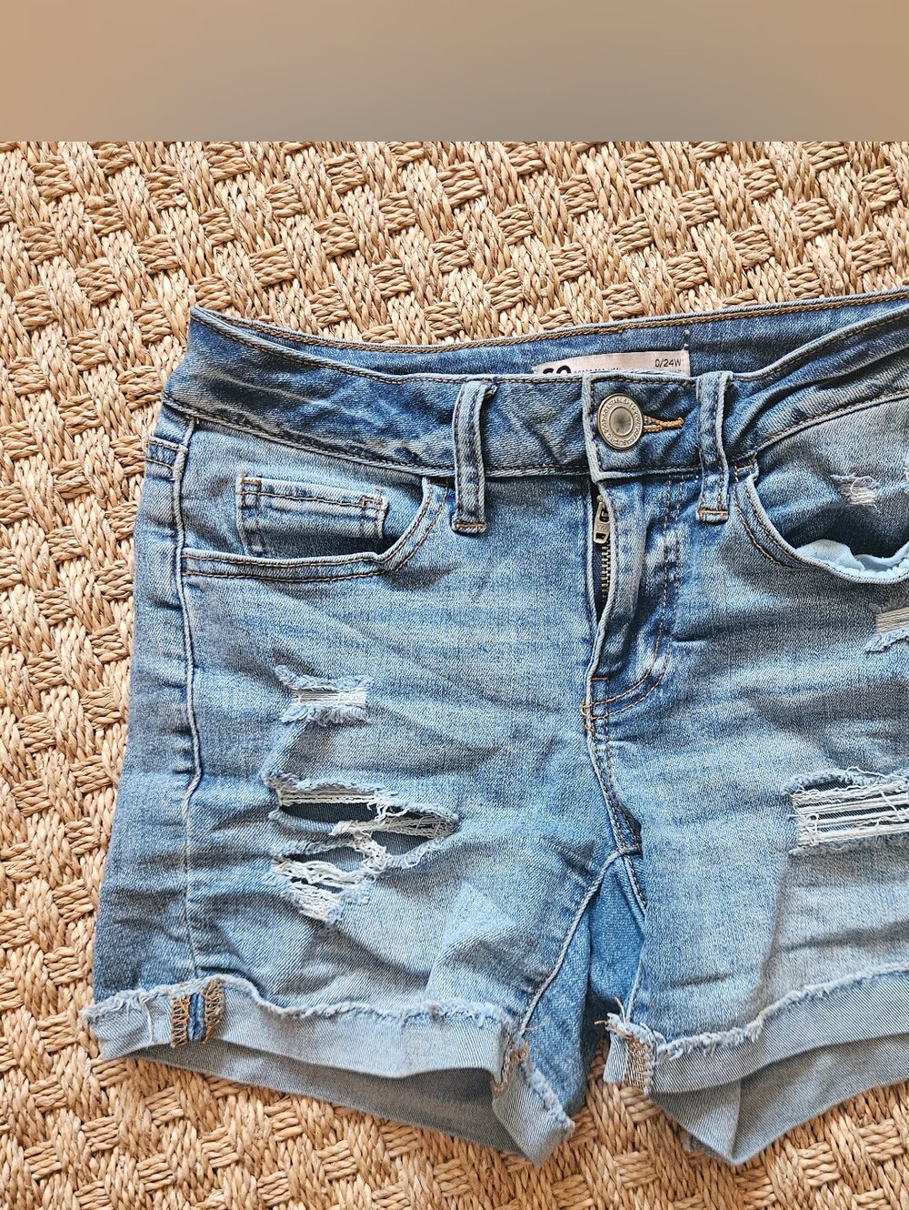 SO Womens Distressed Denim Shorts